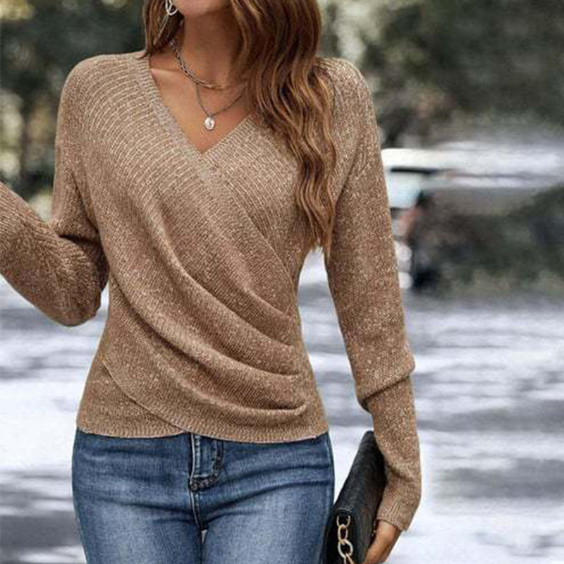 🔥Black Friday Sale: 49% Rabatt🔥 Elegantes, lässiges Stricktop mit V-Ausschnitt für Damen🚀