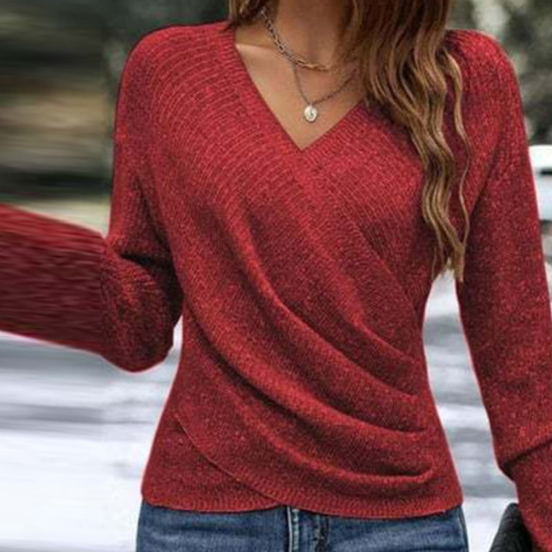 🔥Black Friday Sale: 49% Rabatt🔥 Elegantes, lässiges Stricktop mit V-Ausschnitt für Damen🚀