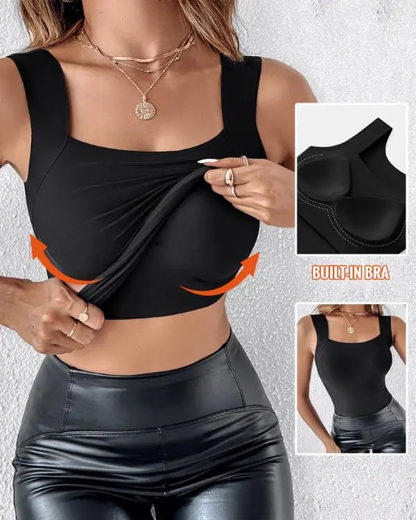 Damen Thermo-Tanktop mit U-Ausschnitt und integriertem BH