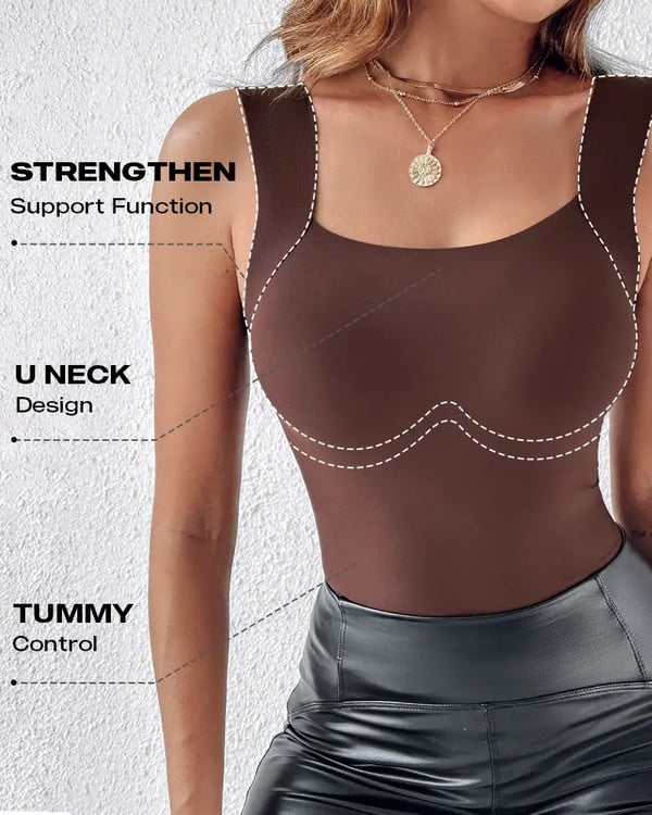 Damen Thermo-Tanktop mit U-Ausschnitt und integriertem BH
