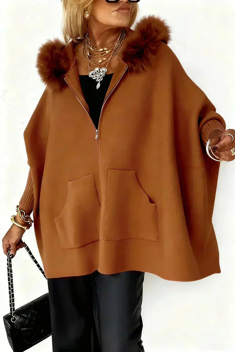 💎💎2025 Neuestes Modell 50 % Rabatt🧥Einfarbige Freizeitjacke für Damen mit Pelzkragen