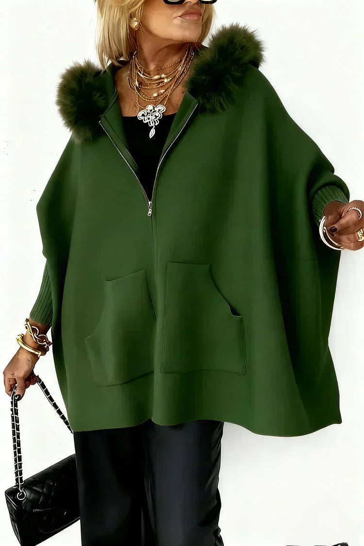 💎💎2025 Neuestes Modell 50 % Rabatt🧥Einfarbige Freizeitjacke für Damen mit Pelzkragen
