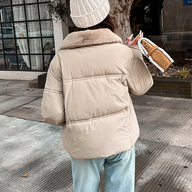 Kurze Pufferjacke für Damen mit Stehkragen