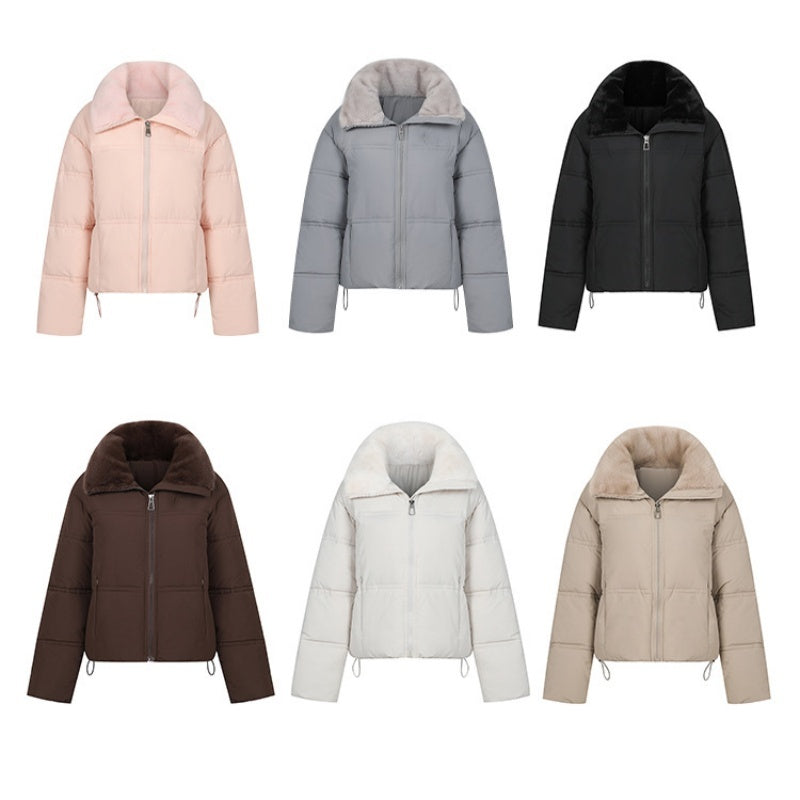 Kurze Pufferjacke für Damen mit Stehkragen