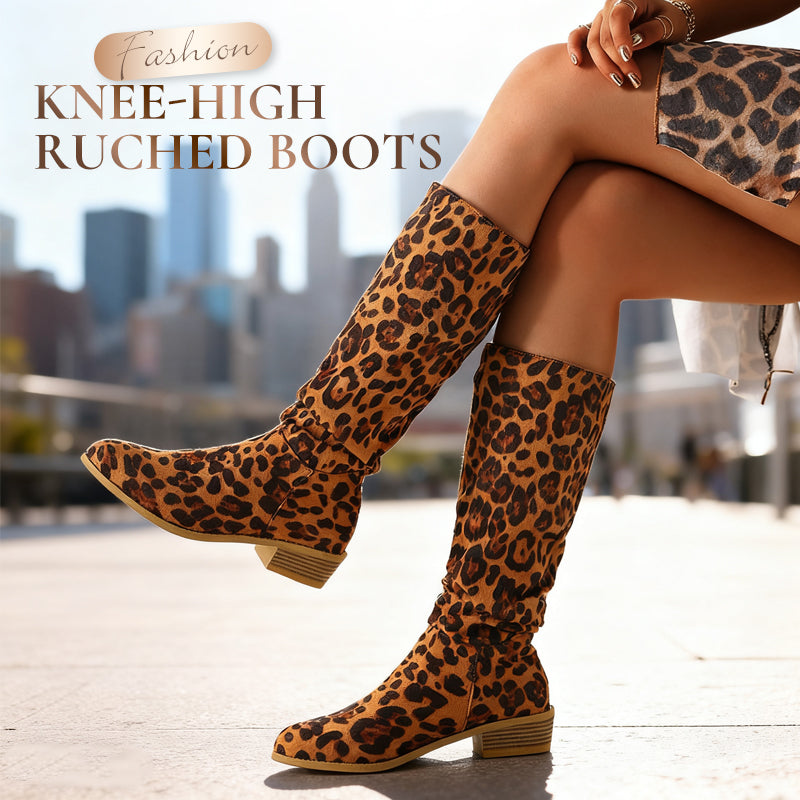 Women’s Fashion Knee-High Ruched Boots