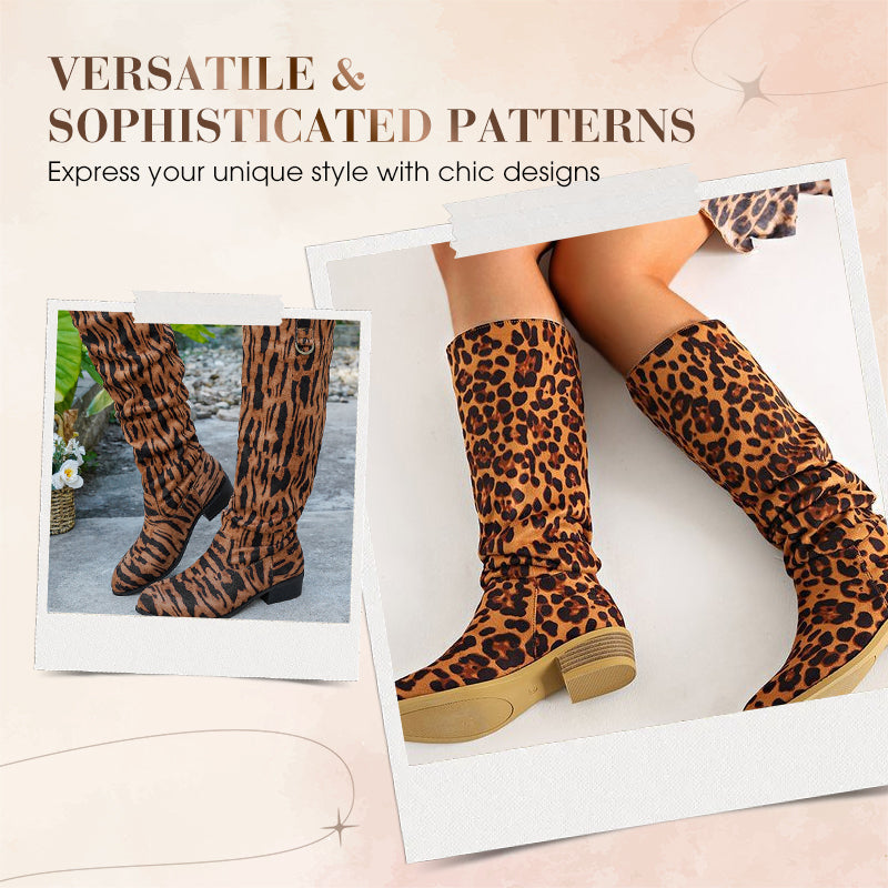 Women’s Fashion Knee-High Ruched Boots
