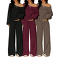 Damen-Outfit bestehend aus schulterfreiem Oberteil und Hose