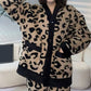 Damen-Winterpyjama-Set mit Leopardenmuster
