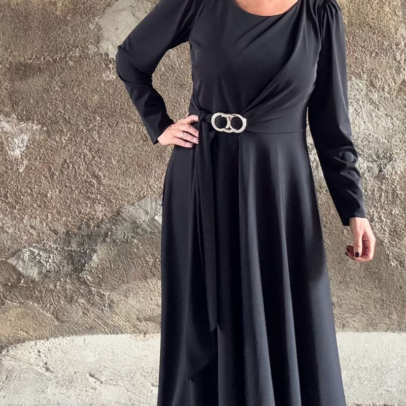 A-Linien Kleid mit langen Ärmeln für Damen