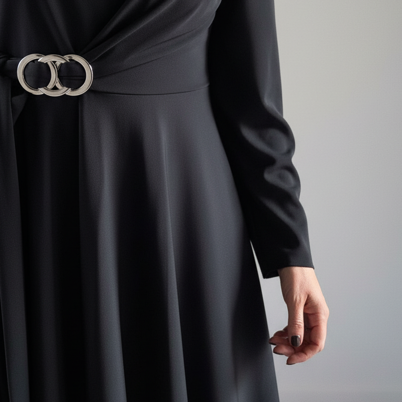 A-Linien Kleid mit langen Ärmeln für Damen