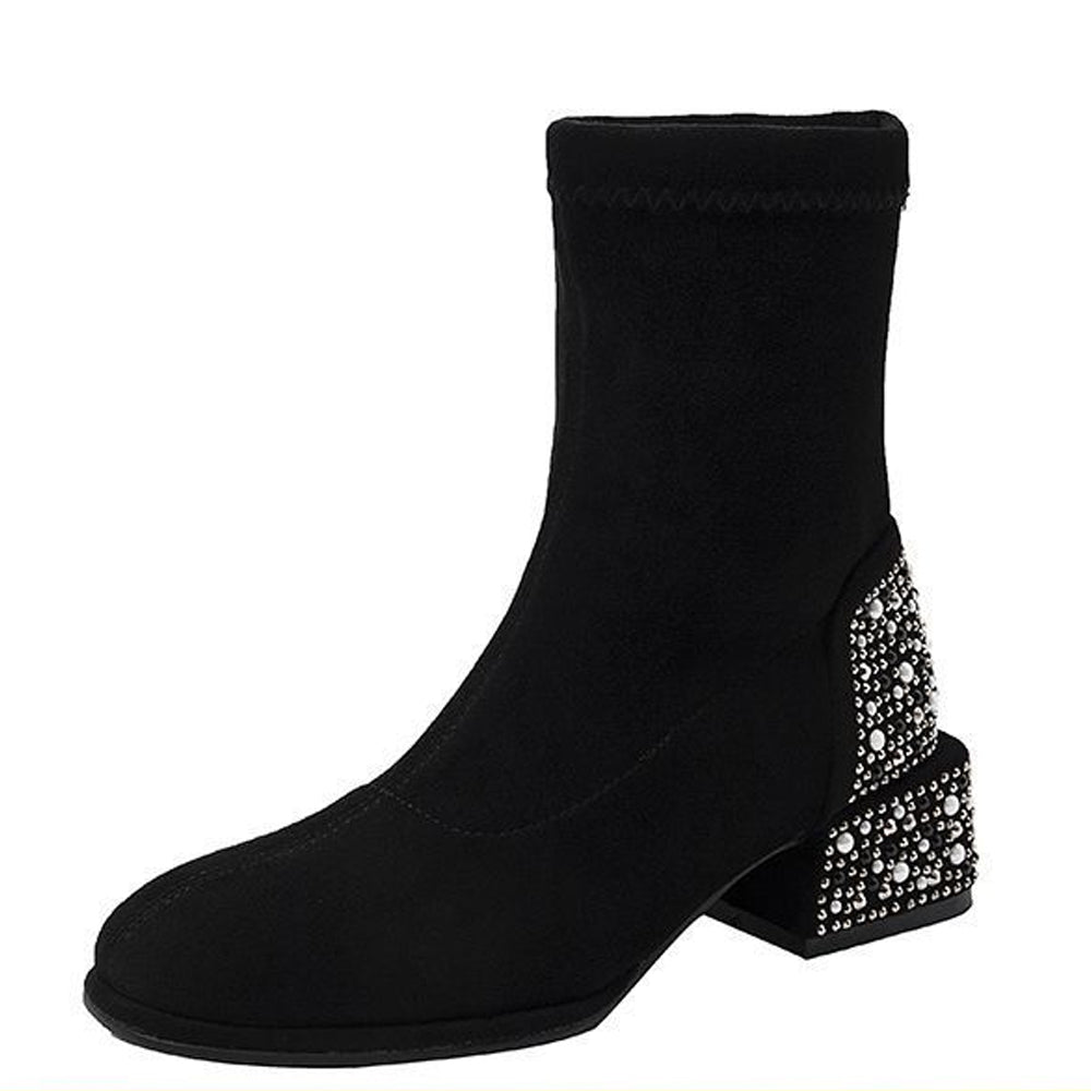 Stylische elegante glänzende Stiefeletten für Damen