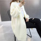 Damen-Strickjacke mit V-Ausschnitt und Laternenärmeln