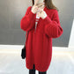 Damen-Strickjacke mit V-Ausschnitt und Laternenärmeln