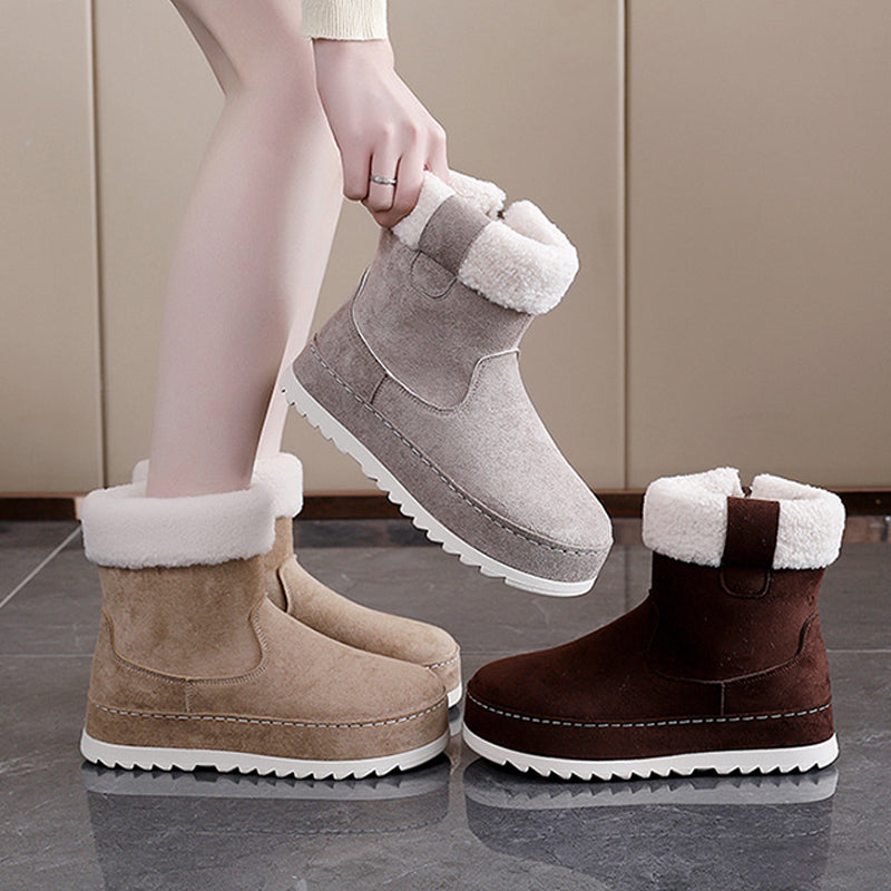 Plüschgefütterte Damen-Schneestiefel