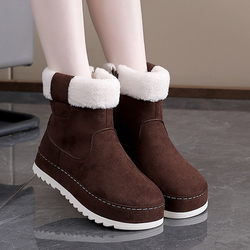 Plüschgefütterte Damen-Schneestiefel