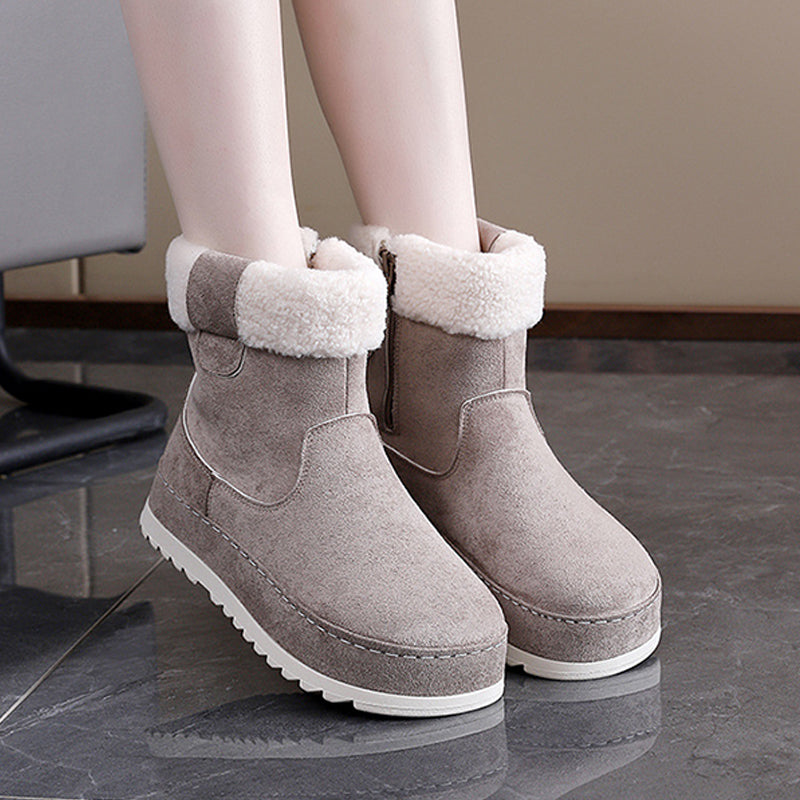 Plüschgefütterte Damen-Schneestiefel