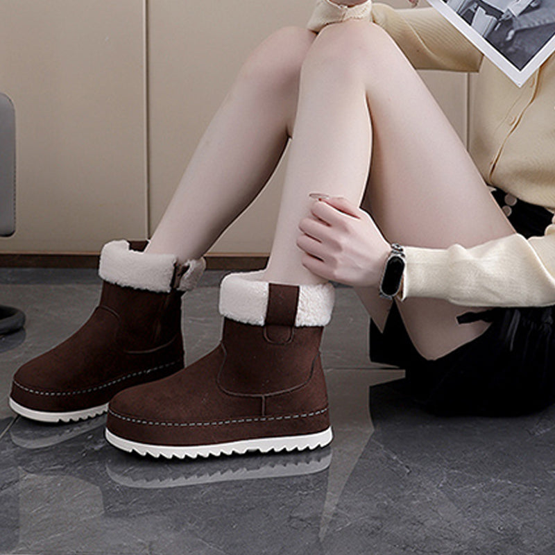 Plüschgefütterte Damen-Schneestiefel