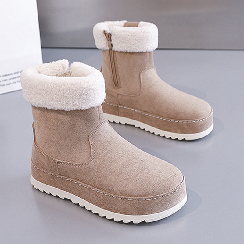 Plüschgefütterte Damen-Schneestiefel