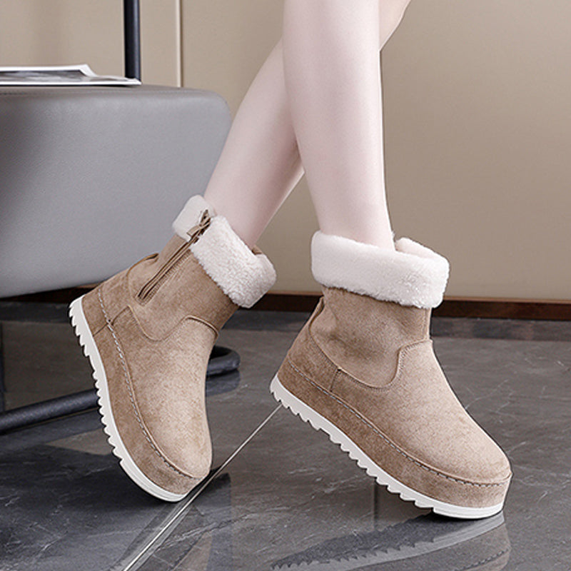 Plüschgefütterte Damen-Schneestiefel