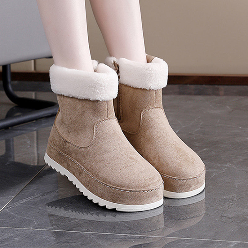 Plüschgefütterte Damen-Schneestiefel