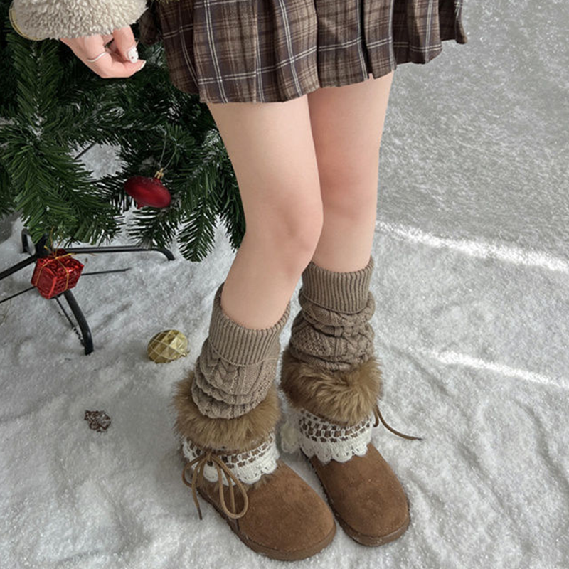 Damen Stiefeletten mit Plüschfutter & Spitzen-Schnürung