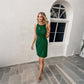 Damen Cocktailkleid mit Hohl-Ausschnitt und Twist-Knoten-Raffung