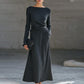 Eleganter Damen-Zweiteiler: Langarmshirt mit Raffung & Midirock