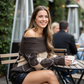 Damen-Strickpullover mit Carmenausschnitt und Argyle-Muster