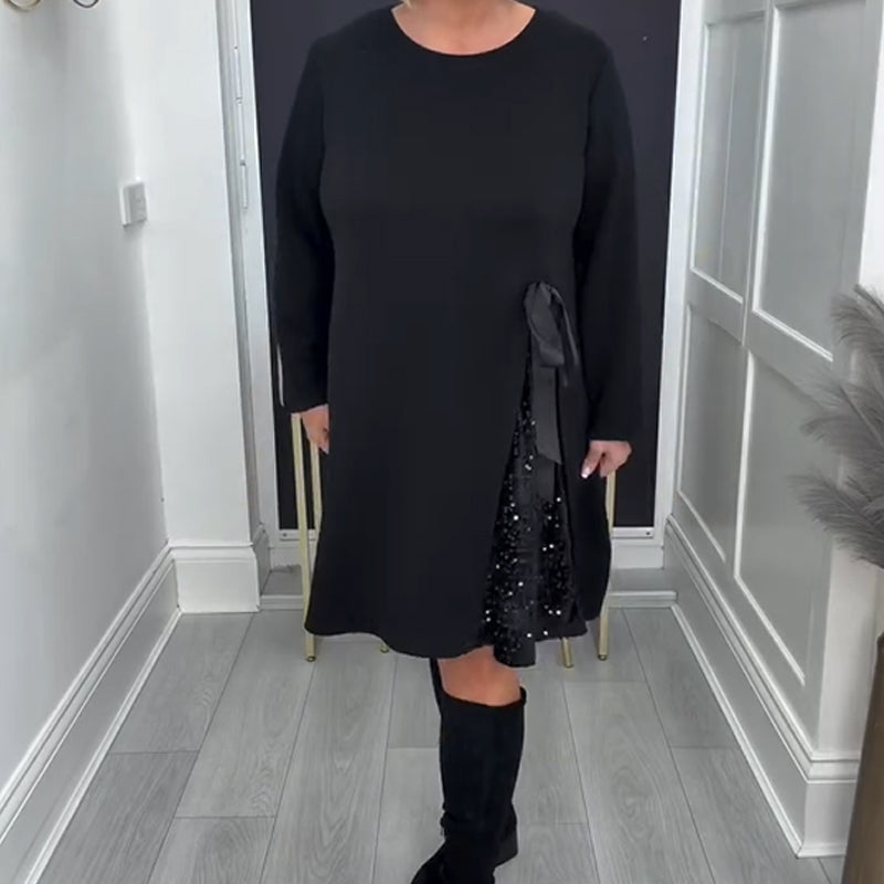 Damen Mini-Kleid in A-Linie mit langen Ärmeln