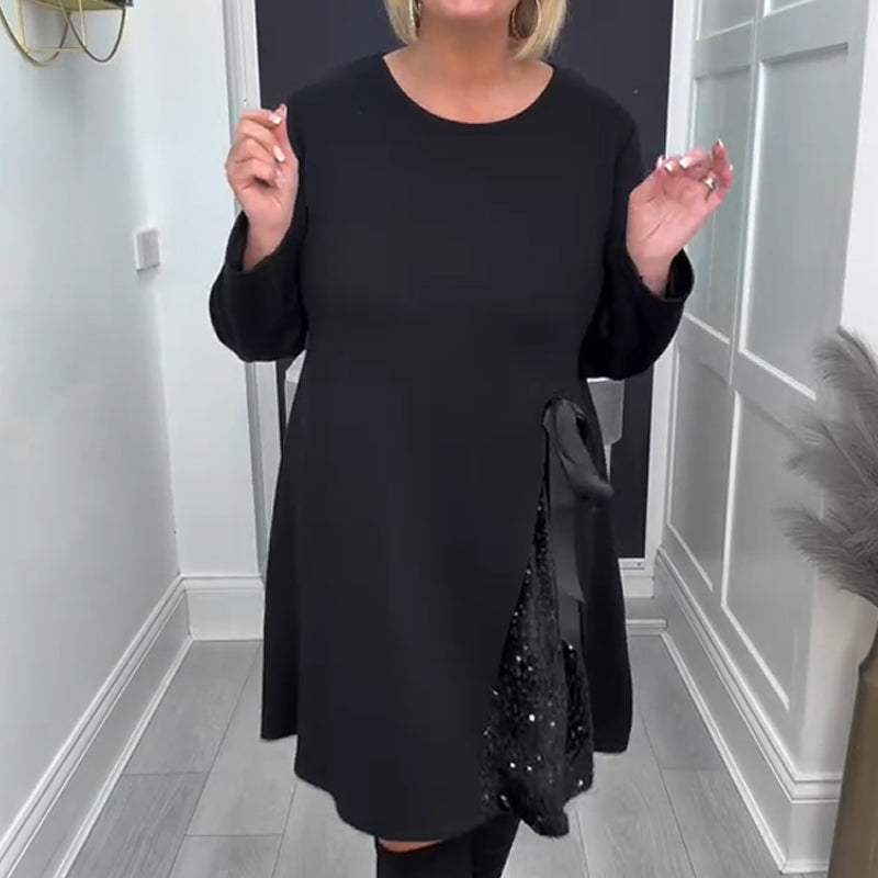 Damen Mini-Kleid in A-Linie mit langen Ärmeln