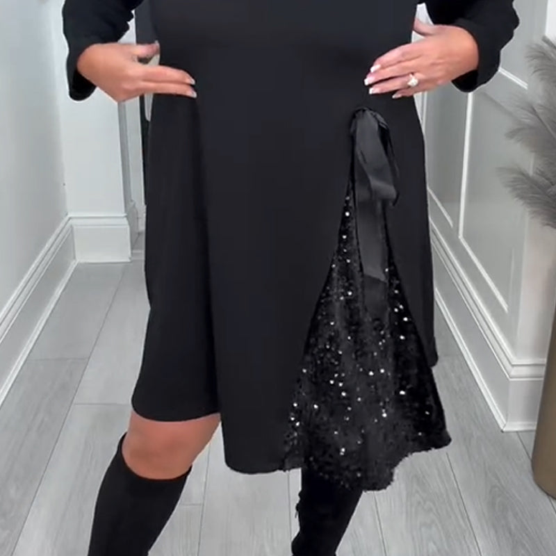 Damen Mini-Kleid in A-Linie mit langen Ärmeln