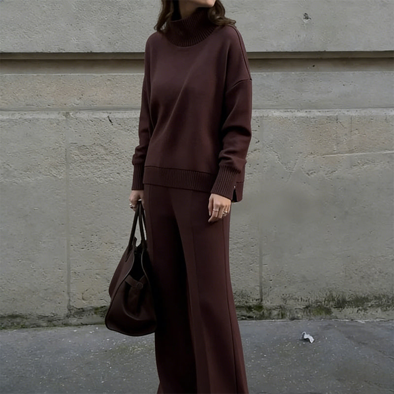 Sweatshirt mit Stehkragen und seitlichem Reißverschluss & Hose (Zweiteiler)
