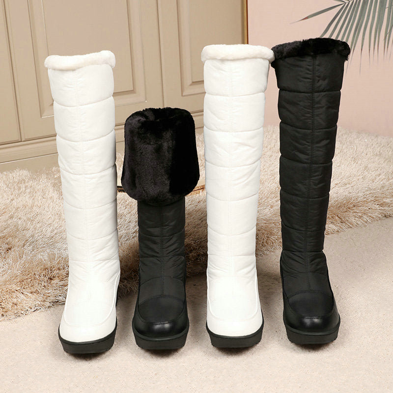 Winterfeste, warme, mit Baumwolle gefütterte Schneestiefel