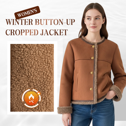 Kurze Winterjacke für Damen mit Knöpfen