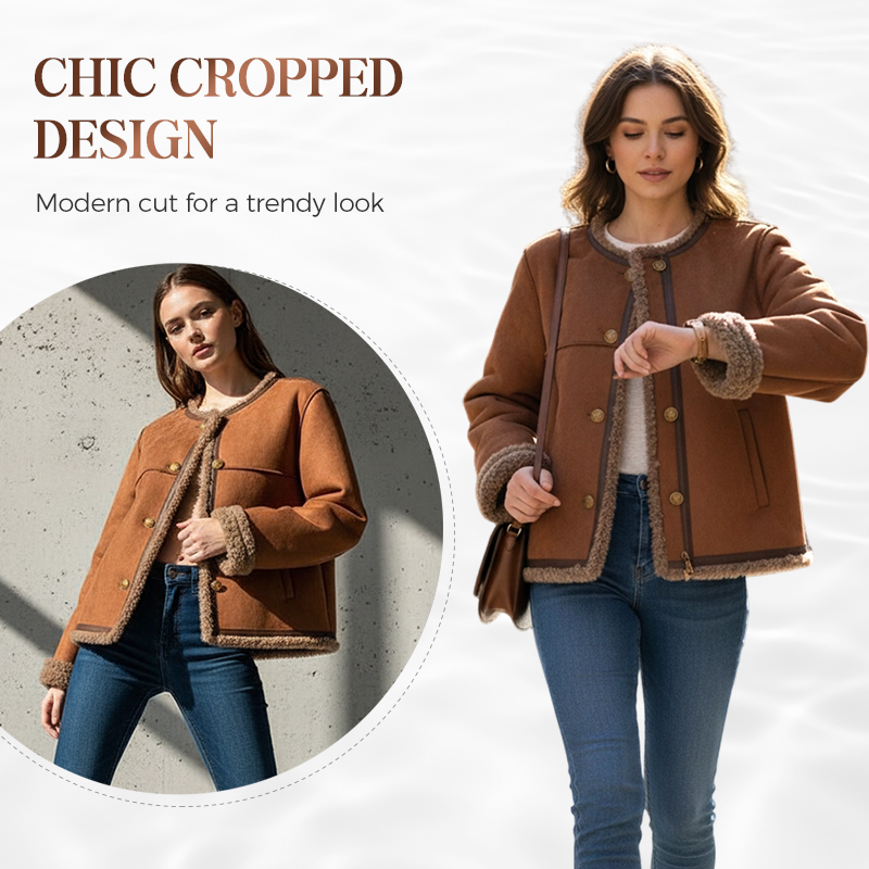 Kurze Winterjacke für Damen mit Knöpfen