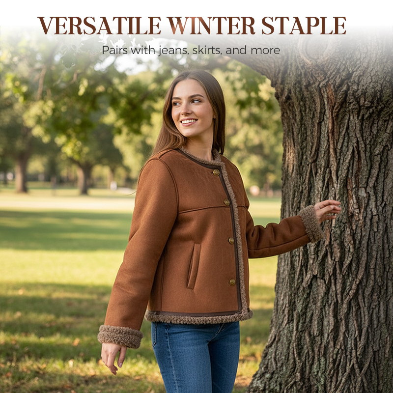 Kurze Winterjacke für Damen mit Knöpfen