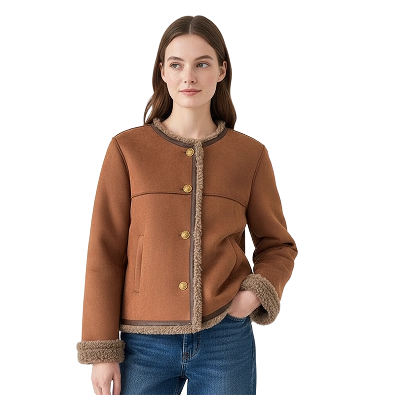 Kurze Winterjacke für Damen mit Knöpfen