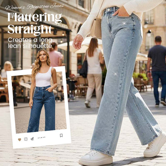 Modische Jeans für Damen mit Strassverzierung🔥Kauf 2 Artikel versandkostenfrei