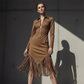 🛒 Wagen halbvoll, Preis halbiert! Retro-Midi-Kleid für Damen mit Reißverschluss und Quaste