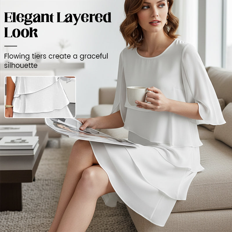 💎 50% RABATT! 💎 Elegantes, mehrlagiges Rüschenkleid für Damen – Pflegeleicht, vielseitig & perfekt für jeden Anlass 💃✨