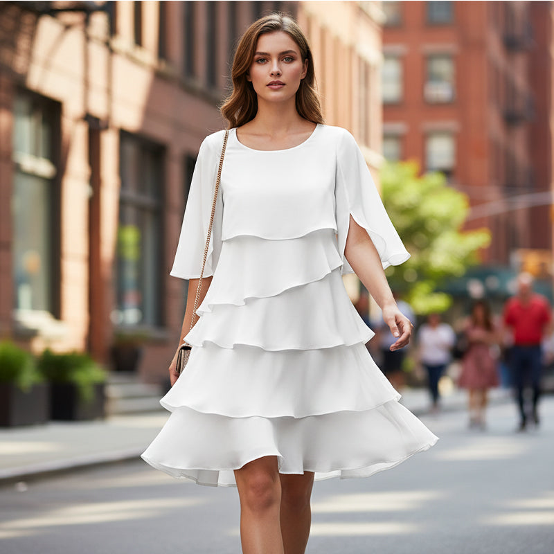 💎 50% RABATT! 💎 Elegantes, mehrlagiges Rüschenkleid für Damen – Pflegeleicht, vielseitig & perfekt für jeden Anlass 💃✨
