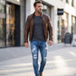 👖50 % RABATT! 🔥 Stylische Skinny Jeans im Used-Look für Herren – Schmale, zulaufende Passform, atmungsaktive Baumwolle & lässige Risse