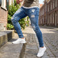 👖50 % RABATT! 🔥 Stylische Skinny Jeans im Used-Look für Herren – Schmale, zulaufende Passform, atmungsaktive Baumwolle & lässige Risse