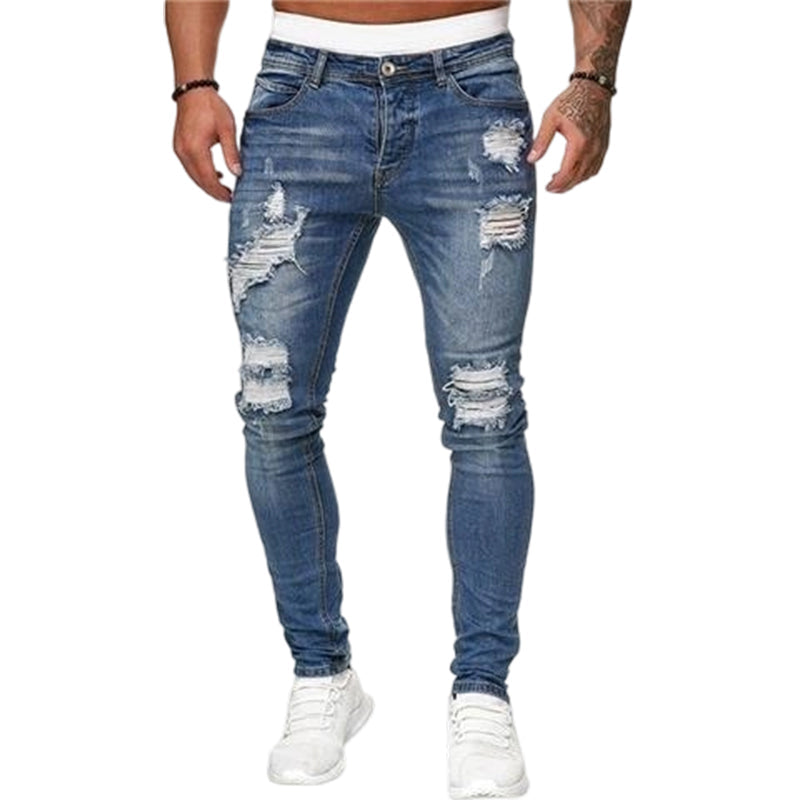 👖50 % RABATT! 🔥 Stylische Skinny Jeans im Used-Look für Herren – Schmale, zulaufende Passform, atmungsaktive Baumwolle & lässige Risse