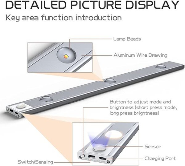 💡 Bewegungsmelder LED-Schrankleuchte - Automatisch & Wiederaufladbar, Einfache Montage ✨😊 Praktische Beleuchtung ohne Kabel für jeden Schrank.