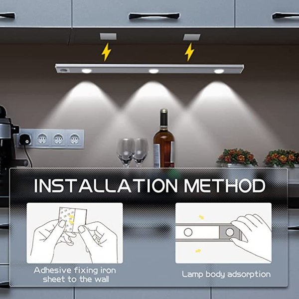 💡 Bewegungsmelder LED-Schrankleuchte - Automatisch & Wiederaufladbar, Einfache Montage ✨😊 Praktische Beleuchtung ohne Kabel für jeden Schrank.