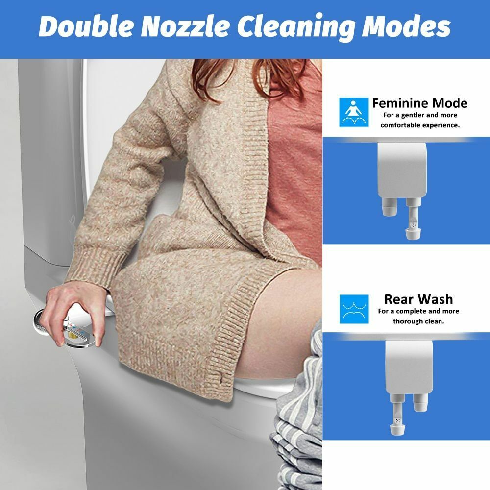 🚽Nichtelektrischer, hygienischer, selbstreinigender Bidet-Aufsatz für Toiletten mit Doppeldüse💦