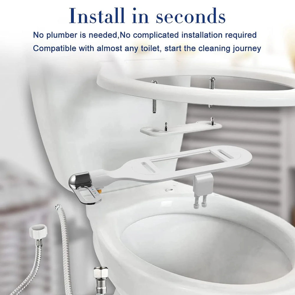 🚽Nichtelektrischer, hygienischer, selbstreinigender Bidet-Aufsatz für Toiletten mit Doppeldüse💦
