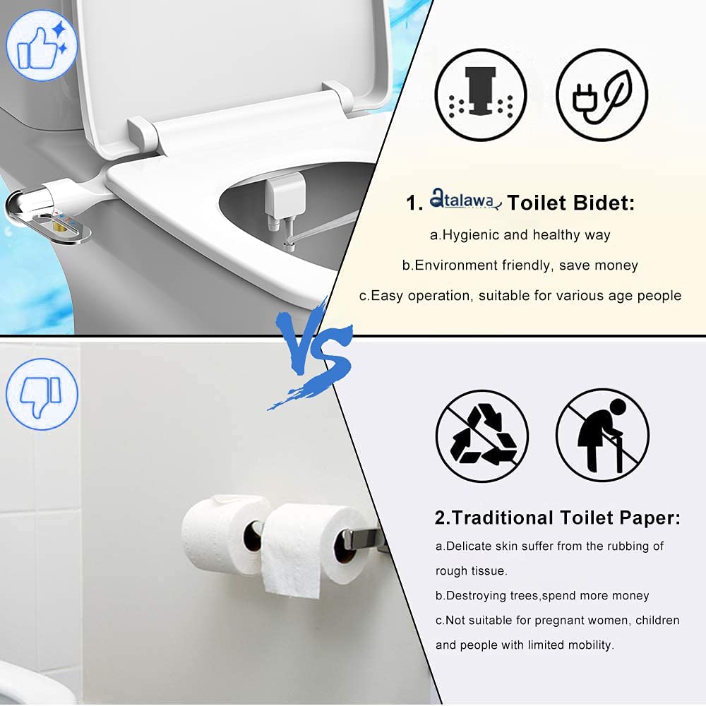 🚽Nichtelektrischer, hygienischer, selbstreinigender Bidet-Aufsatz für Toiletten mit Doppeldüse💦