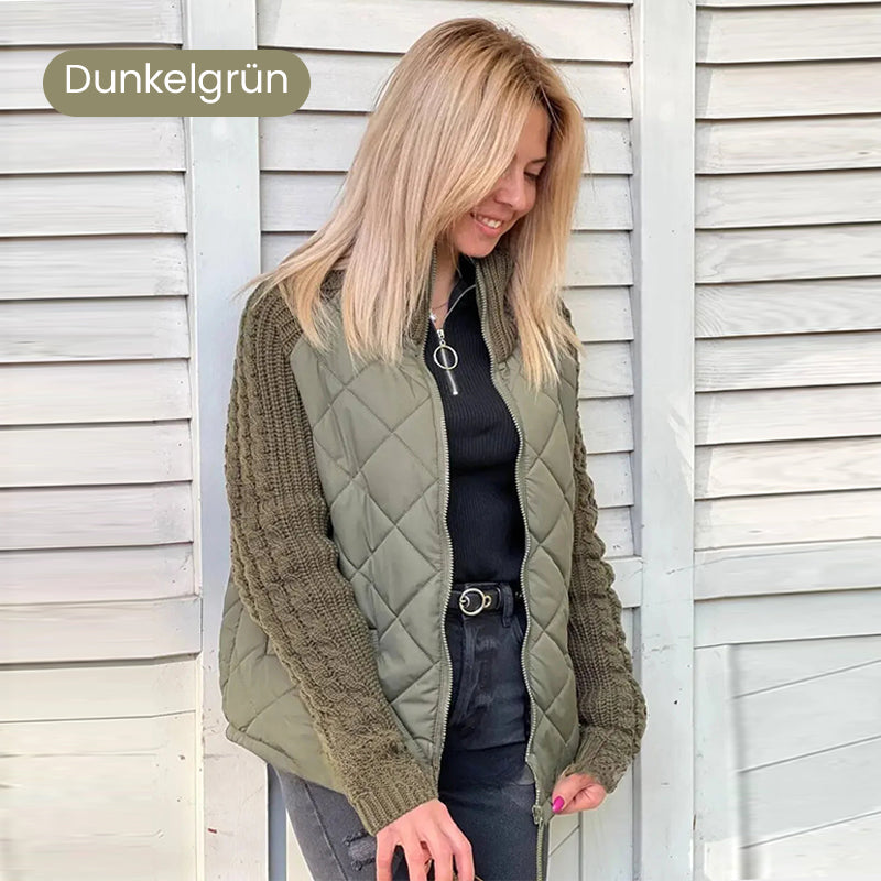 ✨Solange der Vorrat reicht 50% Rabatt!🎉Gestrickte Patchwork-Pufferjacke für Damen